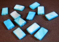 Blue Shell Rectangle Beads