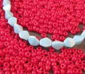 Coral and Turquoise Glass Beads