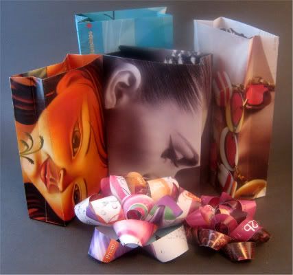 Paper Bags and Bows Made from Magazines