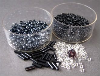 Black and Silver Seed Beads
