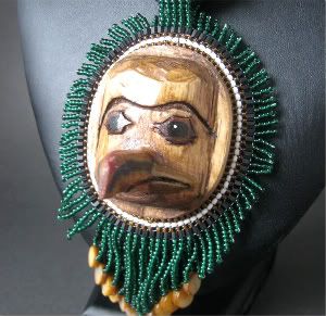 Totem Pendant Embellished with Circular Brick Stitch