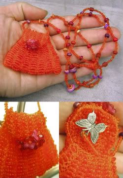 Orange Amulet Bag by Le Beadoir