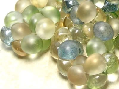 Czech Beach Glass Mushroom Buttons by Beads and Babble