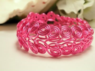 Fuschia Egyptian Swirl Bracelet by Catinalife Creations