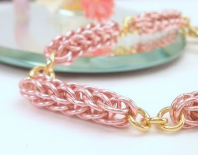 Pink Rose Foxtail Bracelet by Catinalife Creations