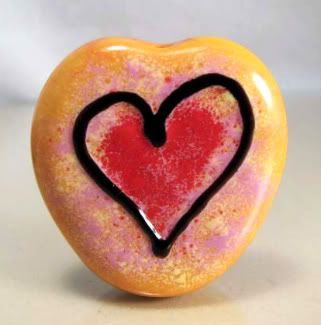 Heart Lampwork Bead by Ema K Designs