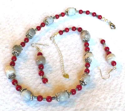 Cranberries and Clouds Jewelry Set - Jewelry by Scotti