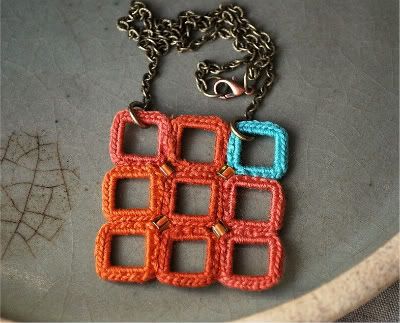 Squared Crochet Necklace by Lavender Field