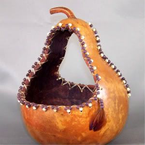 Beaded Gourd Basket by Wet Dog Studios