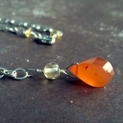 Carnelian and Citrine Pendant by earthegy