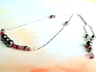 Pink Tourmaline and Pyrite Choker by earthegy