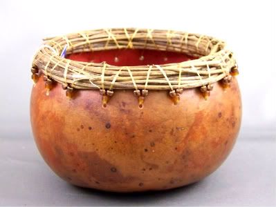 Beaded Gourd Bowl by Wet Dog Studios