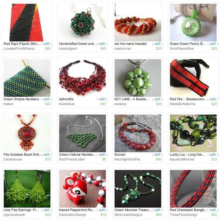 Etsy Picks: Red and Green Jewelry