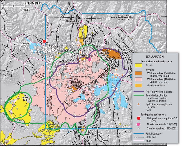 yellowstone volcano eruption. Volcanic activity in