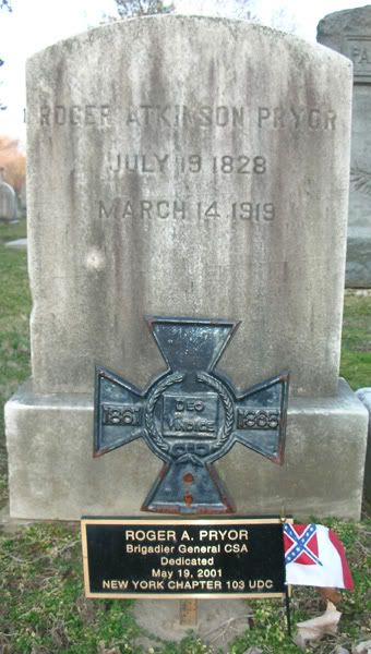 Confederate Roger Pryor's tombstone.