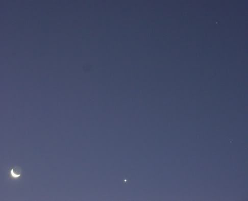 Moon, Venus, Aldebaran and Mars!