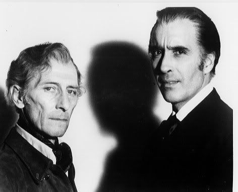 peter cushing photo: Peter Cushing and Christopher Lee cushlee.jpg