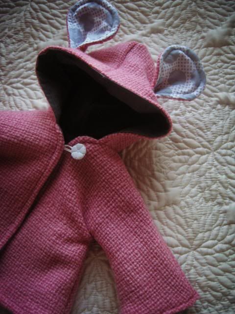 20" Dolly Pink Mouse Wool Coat