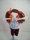 Mini Doll -- Orange and Blue