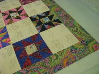 luvsathoroughbred's quilt top, laid out for basting