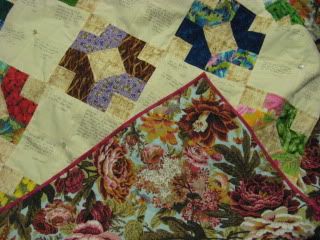 princesspat's quilt, showing backing