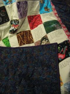 Sensible Shoes' quilt, showing backing