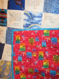 Woodtick's quilt, showing backing