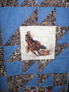 Cowboy quilt, detail, by Sara Reed and Ann Reed