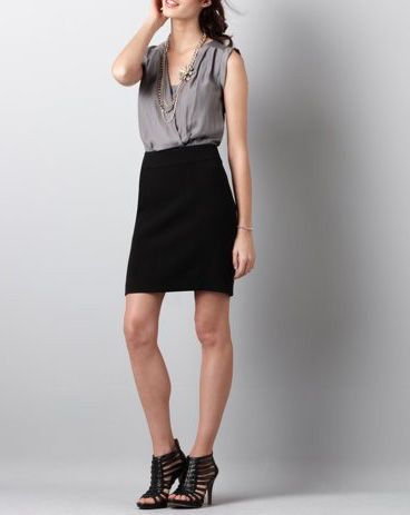 NWT ANN TAYLOR LOFT Black & Grey Colorblock Combo Dress 8 $89  