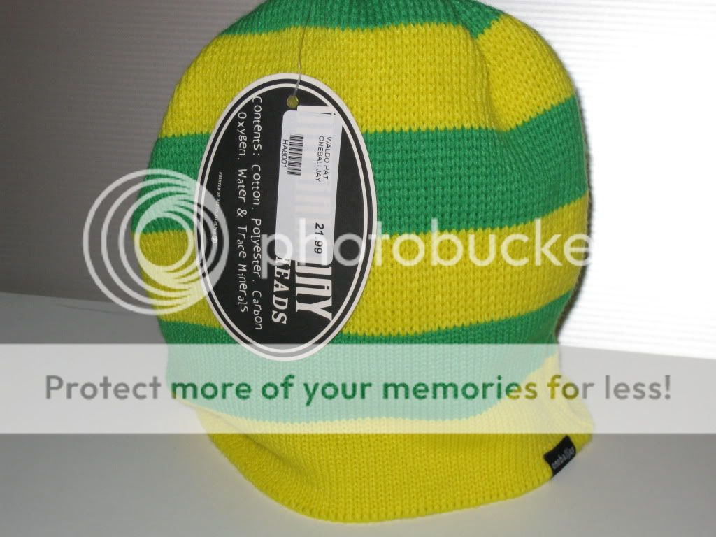 One Ball Jay Waldo Beanie, Green/Yellow, NEW Oneballjay  