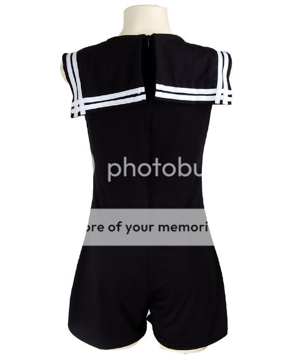 Double Button Sailor Nautical Rockabilly Pin Up Jumpsuit Playsuit