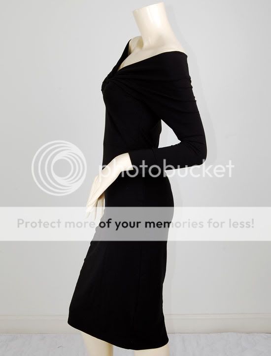 Vtg Off Shoulder Twist Rockabilly Pin Up Kleid Dress XL