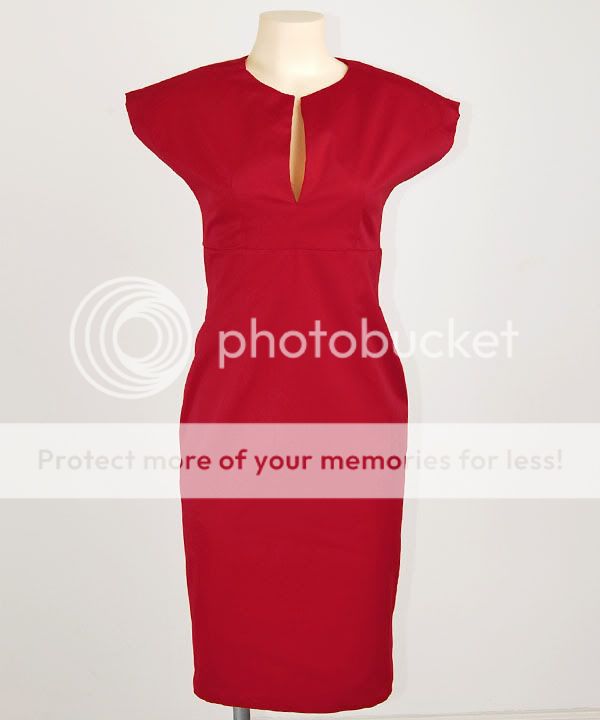 Maroon Red Victoria Posh Deep V Neck Mad Men Rockabilly Pencil Kleid