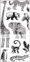 Inkadinkado DAY AT THE ZOO Clear Stamps giraff elephant  