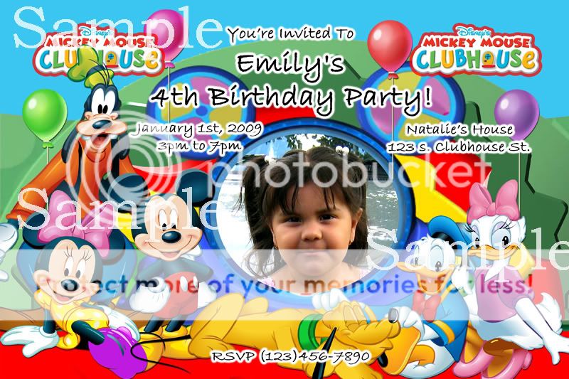 Mickey Mouse Clubhouse Invitation   Digital File Only  