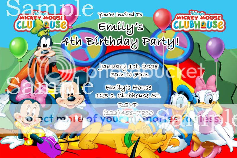 Mickey Mouse Clubhouse Invitation Digital File Only