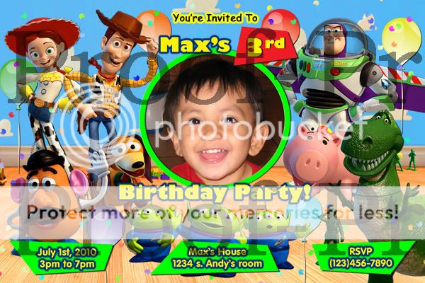 Toy Story Birthday Invitations   Free Thank You image  