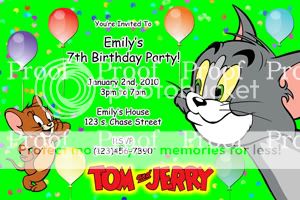 Tom & Jerry Birthday Invitations  