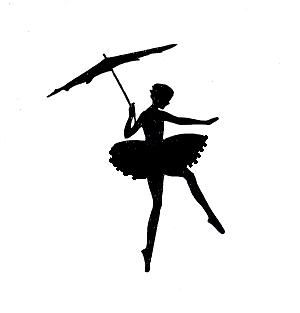 Stencil Ballerina with Umbrella  