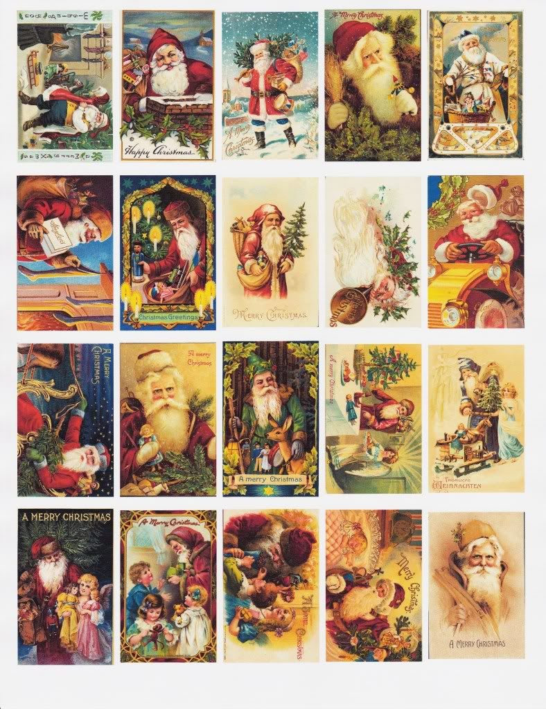 Vintage Postcard Stickers Christmas Victorian Old World Santa Claus 40 ...