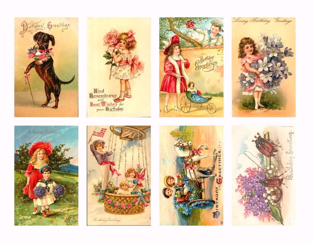 Vintage Postcard Birthday Stickers 16 Scrapbooking | eBay