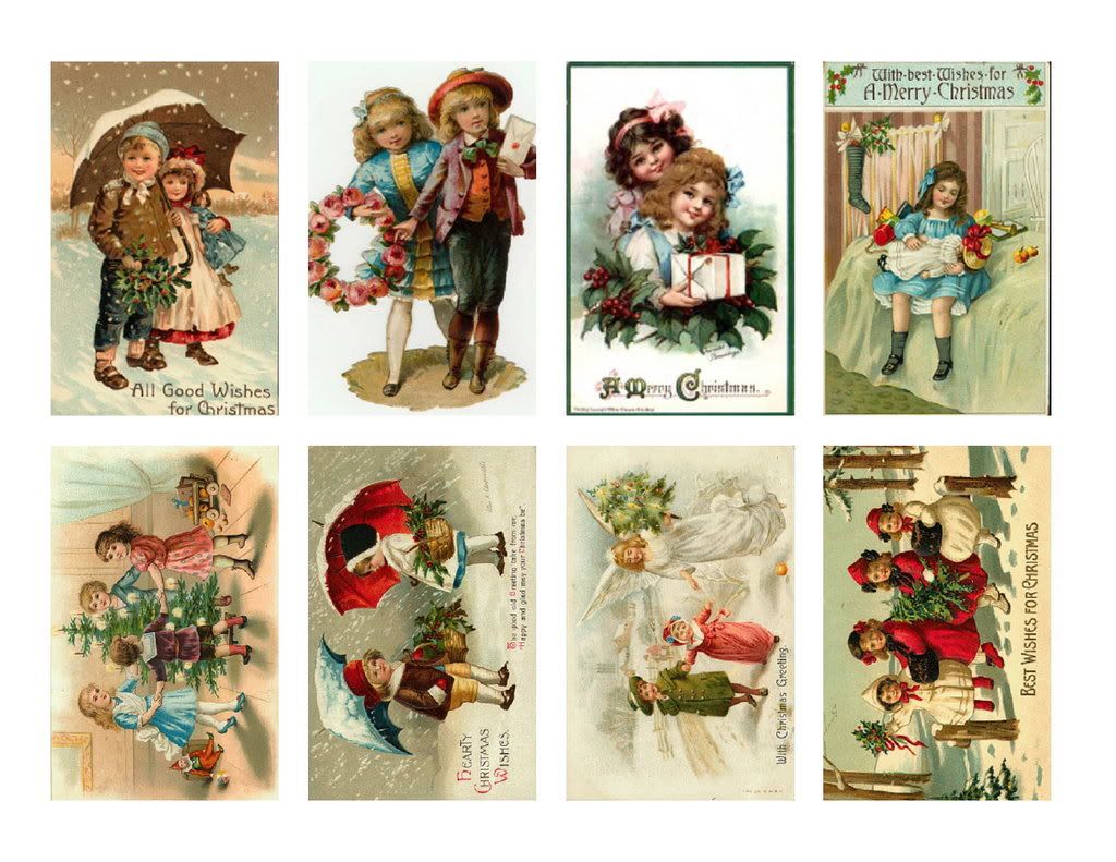 Vintage Postcard Stickers Christmas Adorable Kids 16 | eBay