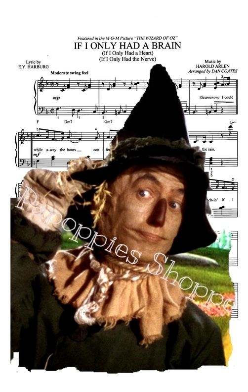 Fabric Block Sheet Music The Scarecrow The Wizard Of Oz If I Only