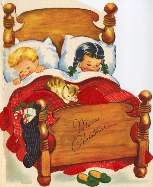 Vintage Christmas Storybook Fabric Block  